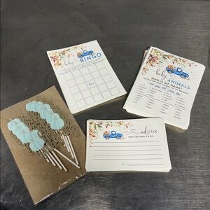 Baby Shower Games and Blue Cupcake Toppers